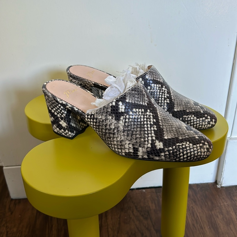 JCREW SNAKE MULE